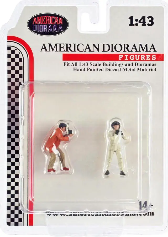 Main image of "Race Day" Two Diecast Figures Set 2 for 1/43 Scale Models by American Diorama