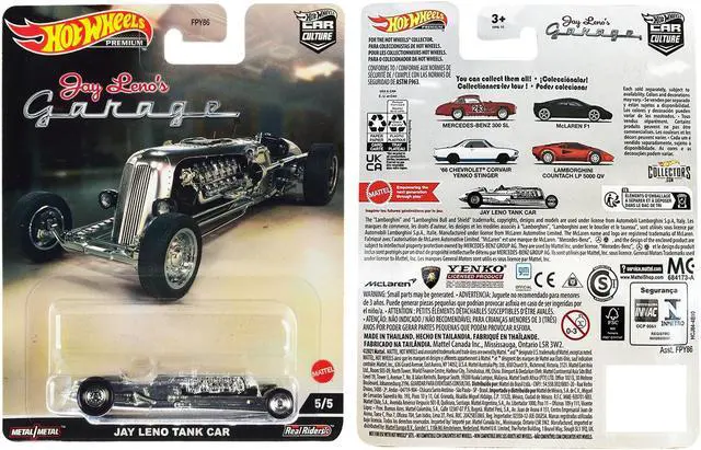 Alt view image 3 of 3 - Jay Leno Tank Car Brushed Metal "Jay Lenos Garage" Diecast Model Car by Hot Wheels