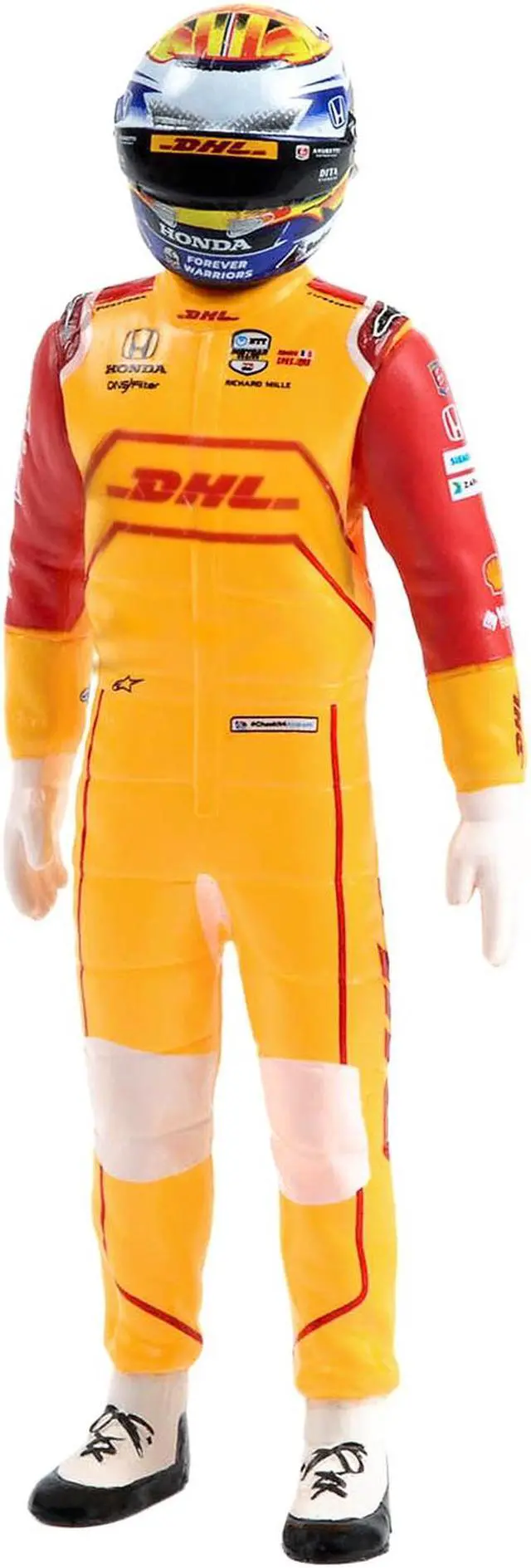 Alt view image 2 of 4 - "NTT IndyCar Series" #28 Romain Grosjean Driver Figure "DHL - Andretti Autosport" for 1/18 Scale Models by Greenlight