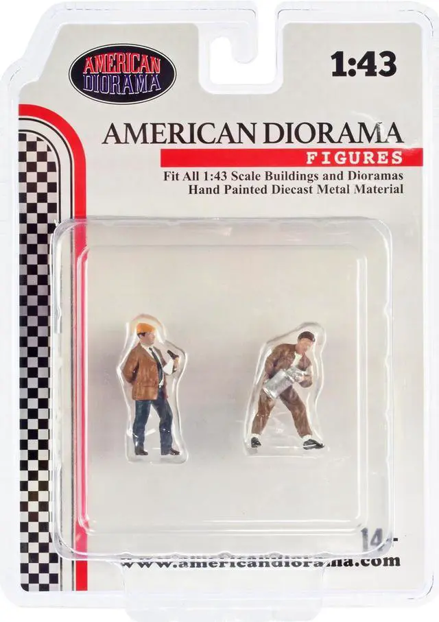 Main image of "Race Day" Two Diecast Figures Set 4 for 1/43 Scale Models by American Diorama