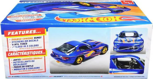 Alt view image 2 of 8 - Skill 1 Snap Model Kit 1997 Dodge Viper GTS "Hot Wheels" 1/25 Scale Model by AMT