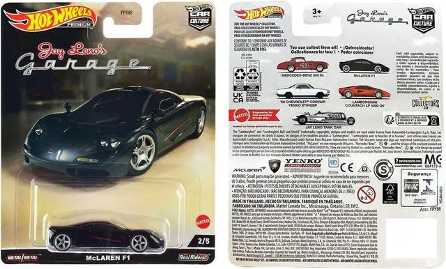 Alt view image 3 of 3 - McLaren F1 Black with Red Stripes "Jay Lenos Garage" Diecast Model Car by Hot Wheels