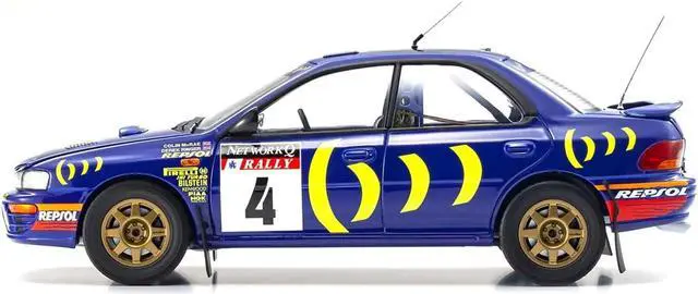 Alt view image 4 of 5 - Subaru Impreza #4 Colin McRae - Derek Ringer Winner "RAC Rally" (1994) 1/18 Diecast Model Car by Kyosho