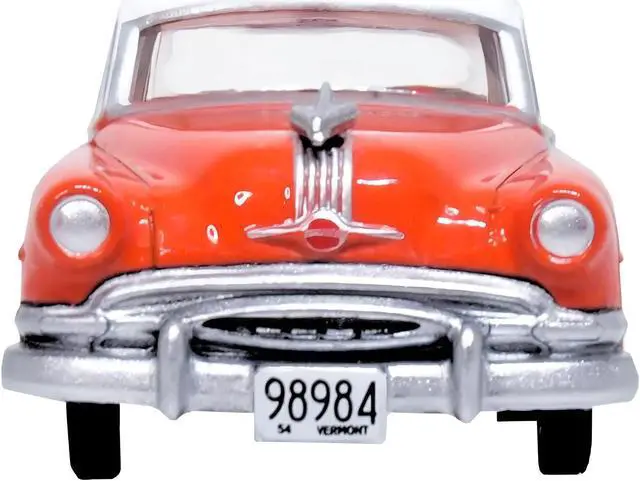 Alt view image 3 of 6 - 1954 Pontiac Chieftain 4 Door Coral Red with Winter White Top 1/87 (HO) Scale Diecast Model Car by Oxford Diecast