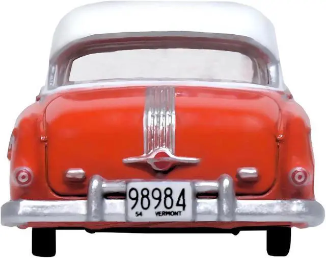 Alt view image 4 of 6 - 1954 Pontiac Chieftain 4 Door Coral Red with Winter White Top 1/87 (HO) Scale Diecast Model Car by Oxford Diecast