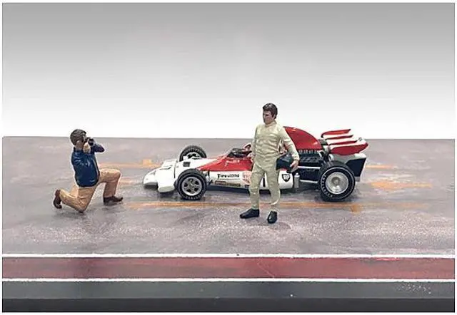 Alt view image 2 of 6 - "Race Day" Two Diecast Figures Set 1 for 1/43 Scale Models by American Diorama