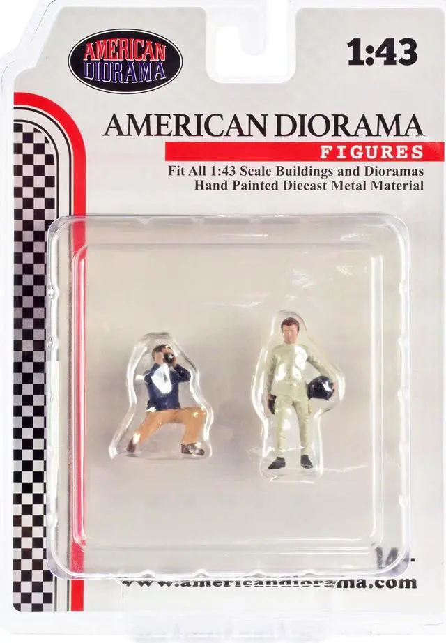 Main image of "Race Day" Two Diecast Figures Set 1 for 1/43 Scale Models by American Diorama