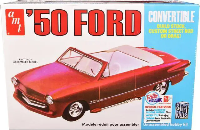 Main image of Skill 2 Model Kit 1950 Ford Convertible "Street Rods" 3-in-1 Kit 1/25 Scale Model by AMT