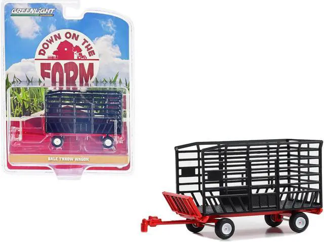 Main image of Bale Throw Wagon Black and Red "Down on the Farm" Series 8 1/64 Diecast Model by Greenlight