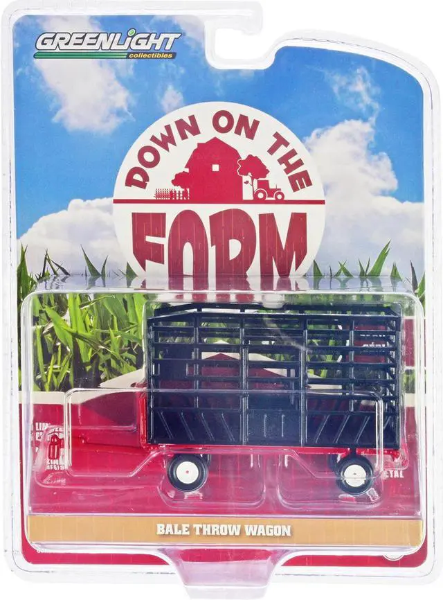 Alt view image 3 of 3 - Bale Throw Wagon Black and Red "Down on the Farm" Series 8 1/64 Diecast Model by Greenlight