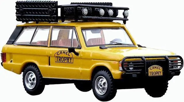 Alt view image 2 of 3 - Land Rover Range Rover Classic "Camel Trophy 1982" Yellow w/Roof Rack and Accessories 1/64 Diecast Model Car by Inno Models