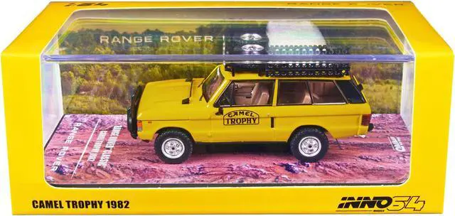 Alt view image 3 of 3 - Land Rover Range Rover Classic "Camel Trophy 1982" Yellow w/Roof Rack and Accessories 1/64 Diecast Model Car by Inno Models