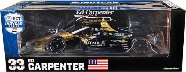 Alt view image 3 of 4 - Dallara IndyCar #33 Ed Carpenter "Bitnile" Ed Carpenter Racing "NTT IndyCar Series" (2023) 1/18 Diecast Model Car by Greenlight