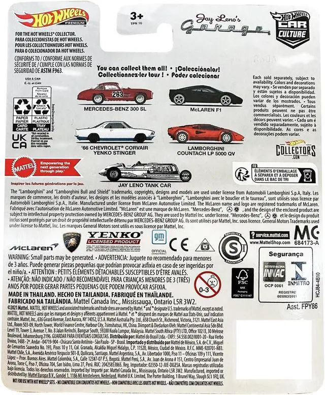 Alt view image 2 of 3 - McLaren F1 Black with Red Stripes "Jay Lenos Garage" Diecast Model Car by Hot Wheels