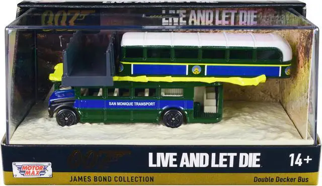 Main image of Double Decker Bus "San Monique Transport" James Bond 007 "Live and Let Die" (1973) Movie w/Display Diecast Model by Motormax