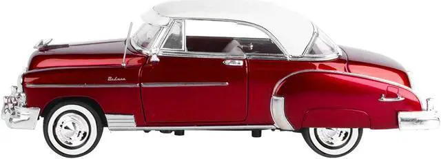 Alt view image 4 of 6 - 1950 Chevrolet Bel Air Burgundy with White Roof 1/18 Diecast Model Car by Motormax
