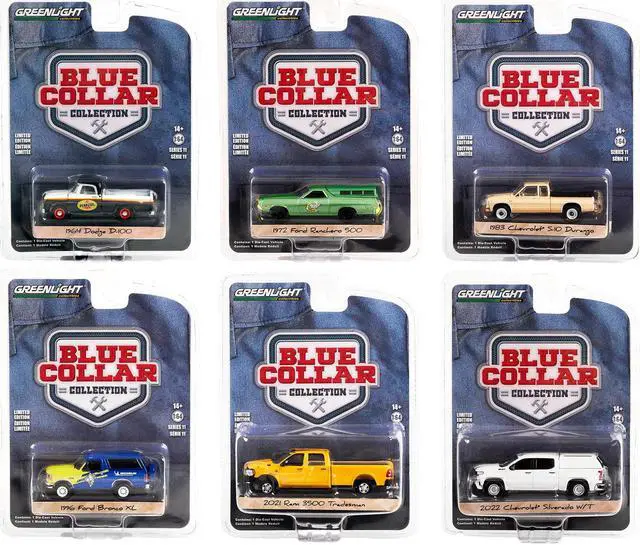 Main image of "Blue Collar Collection" Set of 6 pieces Series 11 1/64 Diecast Model Cars by Greenlight