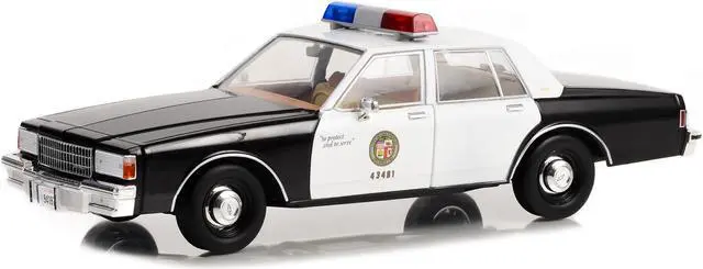 Alt view image 2 of 5 - 1986 Chevrolet Caprice Black and White LAPD "MacGyver" (1985-1992) TV  "Artisan Collection" 1/18 Diecast Model Car by Greenlight