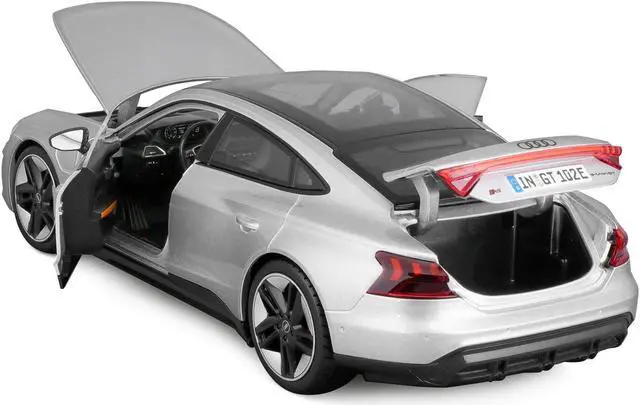 Alt view image 4 of 5 - 2022 Audi RS e-tron GT Silver Metallic with Sunroof 1/18 Diecast Model Car by Bburago