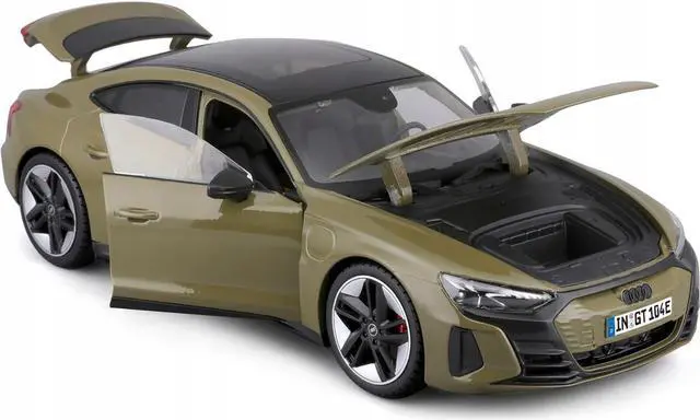 Alt view image 2 of 6 - 2022 Audi RS e-tron GT Dark Green with Sunroof 1/18 Diecast Model Car by Bburago