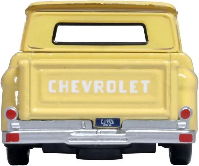 Alt view image 4 of 4 - 1965 Chevrolet C10 Stepside Pickup Truck Yellow 1/87 (HO) Scale Diecast Model Car by Oxford Diecast