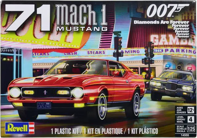 Main image of Level 4 Model Kit 1971 Ford Mustang Mach 1 James Bond 007 "Diamonds Are Forever" (1971) Movie 1/25 Scale Model by Revell