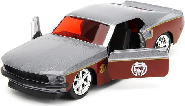 Alt view image 3 of 6 - 1969 Ford Mustang Silver Met. and Dark Red and Star Lord Figure "Marvel Guardians of the Galaxy" 1/32 Diecast Model Car by Jada