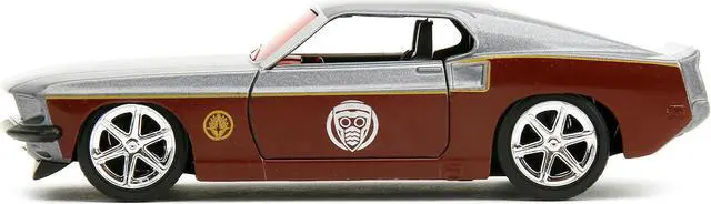Alt view image 4 of 6 - 1969 Ford Mustang Silver Met. and Dark Red and Star Lord Figure "Marvel Guardians of the Galaxy" 1/32 Diecast Model Car by Jada