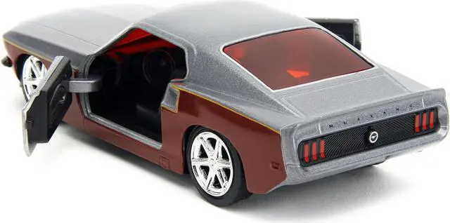 Alt view image 5 of 6 - 1969 Ford Mustang Silver Met. and Dark Red and Star Lord Figure "Marvel Guardians of the Galaxy" 1/32 Diecast Model Car by Jada