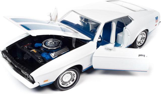 Alt view image 2 of 6 - 1972 Ford Mustang Sprint White with Blue Stripes "Class of 1972" "American Muscle" Series 1/18 Diecast Model Car by Auto World