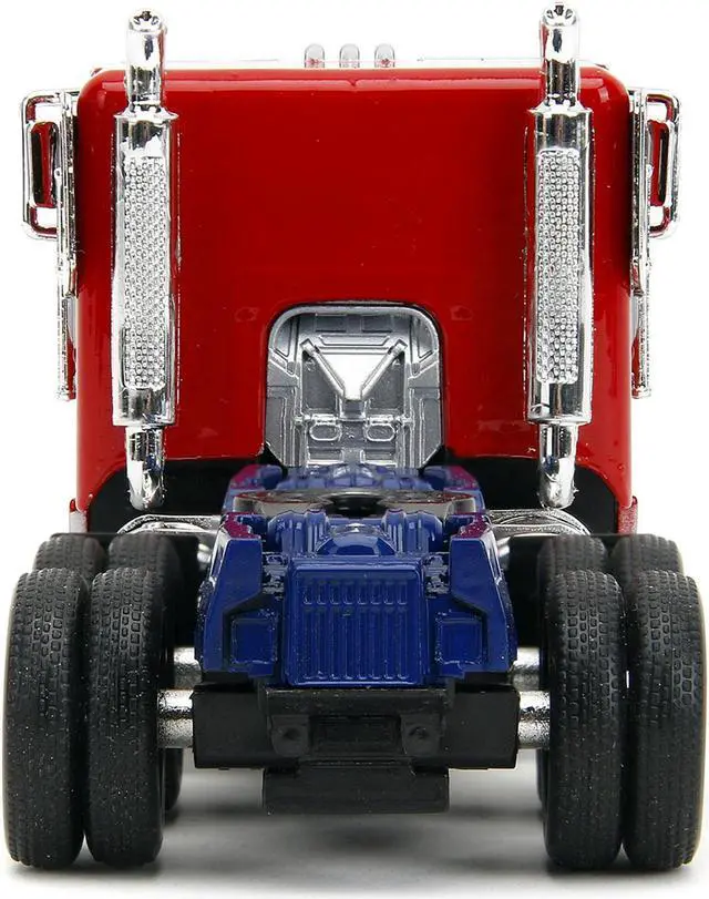Alt view image 5 of 11 - Optimus Prime Truck Red & Blue w/Silver Stripes "Transformers: Rise of the Beasts" (2023) Movie 1/32 Diecast Model Car by Jada