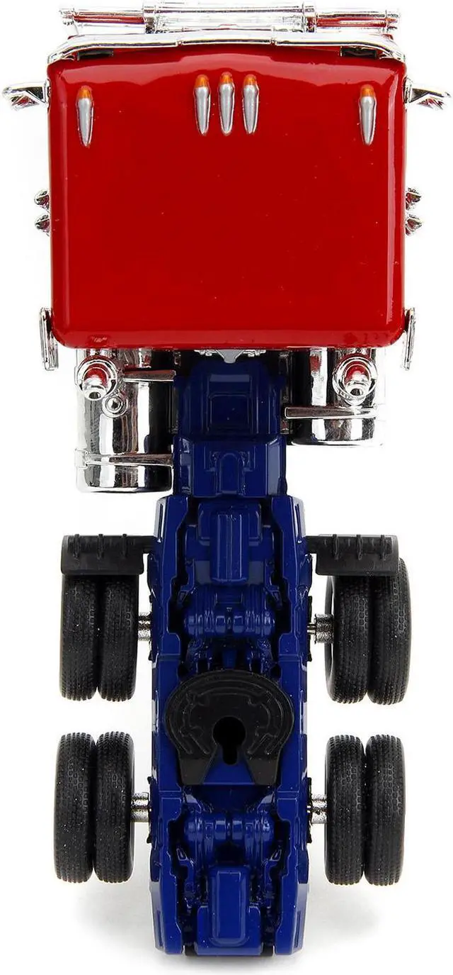 Alt view image 6 of 11 - Optimus Prime Truck Red & Blue w/Silver Stripes "Transformers: Rise of the Beasts" (2023) Movie 1/32 Diecast Model Car by Jada
