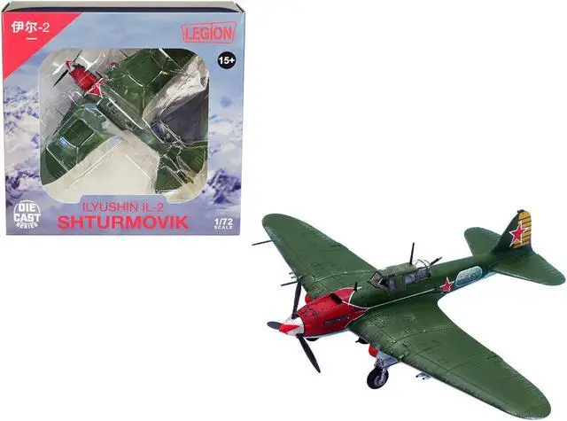 Main image of Ilyushin IL-2M3 Sturmovik Aircraft Green Soviet Air Force 1/72 Diecast Model Airplane by Legion