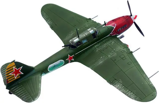Alt view image 3 of 5 - Ilyushin IL-2M3 Sturmovik Aircraft Green Soviet Air Force 1/72 Diecast Model Airplane by Legion