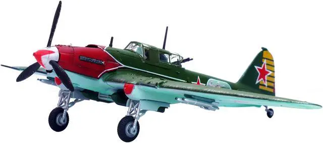 Alt view image 4 of 5 - Ilyushin IL-2M3 Sturmovik Aircraft Green Soviet Air Force 1/72 Diecast Model Airplane by Legion