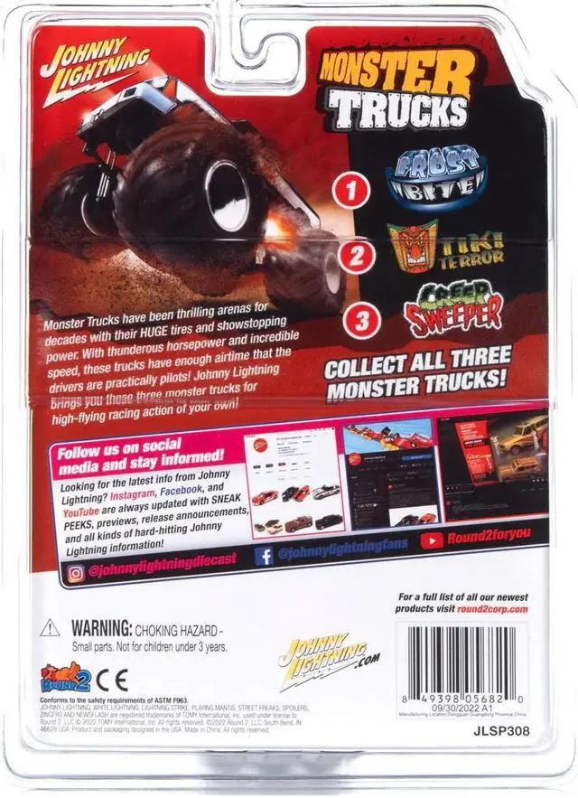 Alt view image 2 of 3 - "Frost Bite" Monster Truck "I Scream, You Scream" with Black Wheels 1/64 Diecast Model by Johnny Lightning