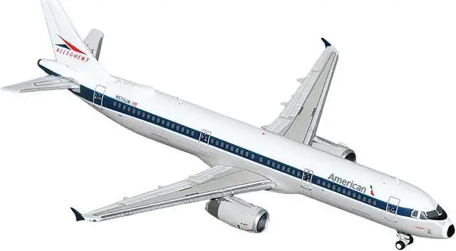 Alt view image 2 of 3 - Airbus A321 Commercial Aircraft "American Airlines - Allegheny Heritage" White w/Blue 1/400 Diecast Model Airplane by GeminiJets