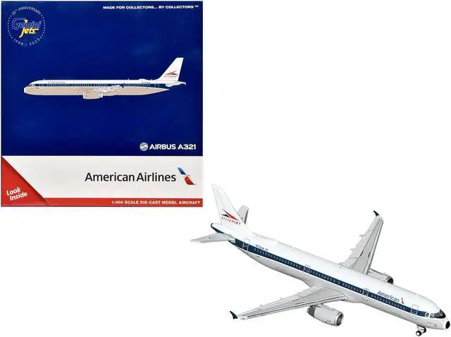 Main image of Airbus A321 Commercial Aircraft "American Airlines - Allegheny Heritage" White w/Blue 1/400 Diecast Model Airplane by GeminiJets