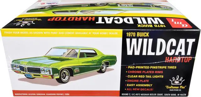 Alt view image 2 of 8 - Skill 2 Model Kit 1970 Buick Wildcat Hardtop "Craftsman Plus" Series 1/25 Scale Model by AMT