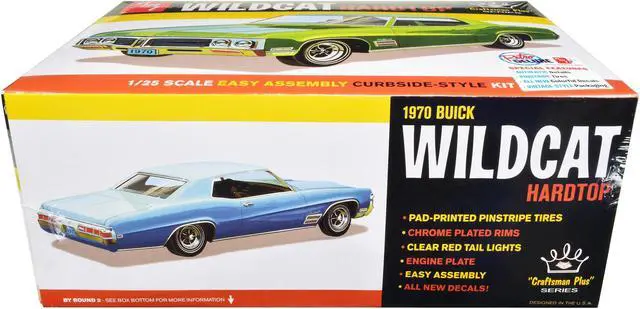 Alt view image 3 of 8 - Skill 2 Model Kit 1970 Buick Wildcat Hardtop "Craftsman Plus" Series 1/25 Scale Model by AMT