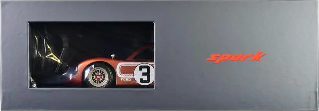 Alt view image 3 of 3 - Ford GT40 MK IV #3 Mario Andretti - Lucien Bianchi "24 Hours Le Mans" (1967) with Acrylic Display Case 1/18 Model Car by Spark