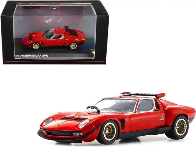 Main image of Lamborghini Miura SVR Red with Black Accents and Gold Wheels 1/43 Diecast Model Car by Kyosho