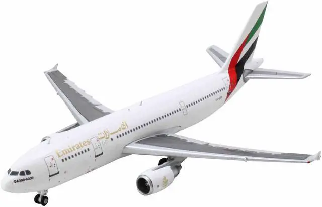 Alt view image 2 of 3 - Airbus A300-600R Commercial Aircraft "Emirates Airlines" White with Striped Tail 1/400 Diecast Model Airplane by GeminiJets