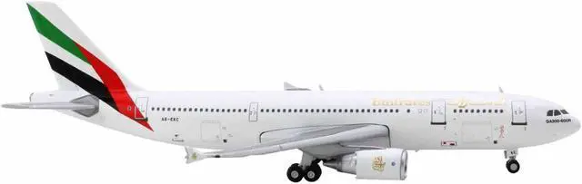 Alt view image 3 of 3 - Airbus A300-600R Commercial Aircraft "Emirates Airlines" White with Striped Tail 1/400 Diecast Model Airplane by GeminiJets
