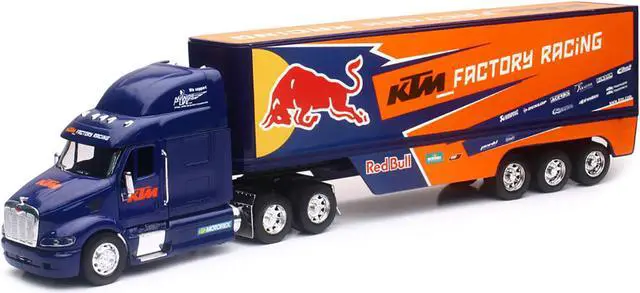 Alt view image 2 of 3 - Peterbilt 387 Truck Dark Blue "Red Bull - KTM Factory Racing" 1/32 Diecast Model by New Ray