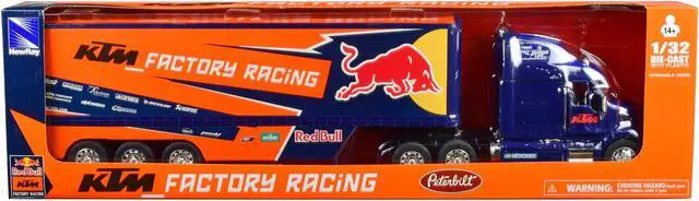 Alt view image 3 of 3 - Peterbilt 387 Truck Dark Blue "Red Bull - KTM Factory Racing" 1/32 Diecast Model by New Ray