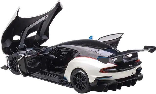 Alt view image 2 of 5 - Aston Martin Vulcan Stratus White with Red and Blue Stripes 1/18 Model Car by Autoart