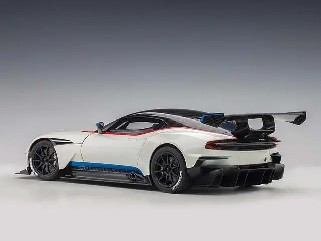 Alt view image 4 of 5 - Aston Martin Vulcan Stratus White with Red and Blue Stripes 1/18 Model Car by Autoart