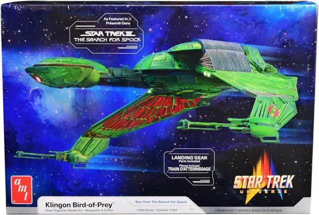 Main image of Skill 2 Model Kit Klingon Bird-of-Prey Spacecraft "Star Trek III: The Search For Spock" (1984) Movie 1/350 Scale Model by AMT