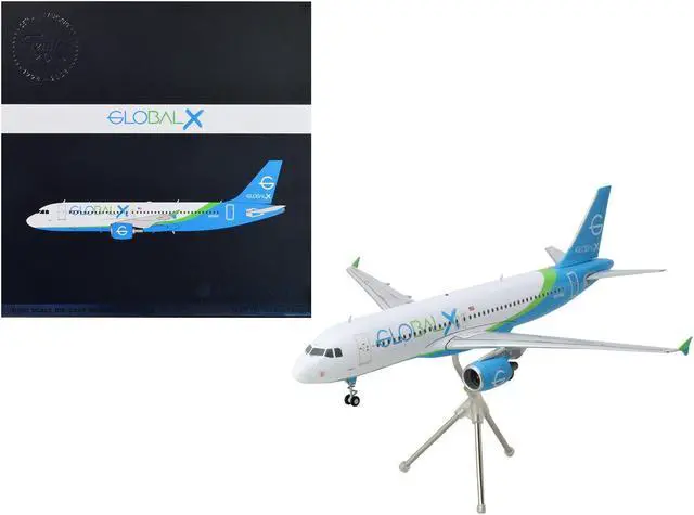 Main image of Airbus A320 Commercial Aircraft White with Blue and Green Tail "Gemini 200" Series 1/200 Diecast Model Airplane by GeminiJets